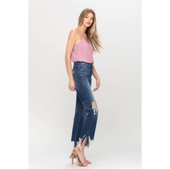 🔥HOST PICK🔥 Charity High-Rise Distressed Hem Straight Denim - Picture 9 of 11